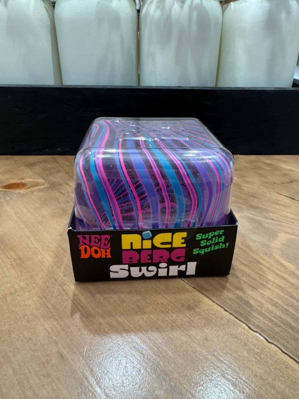 NeeDoh Nice Berg Swirl Squish - Purple Pink Blue Stripe